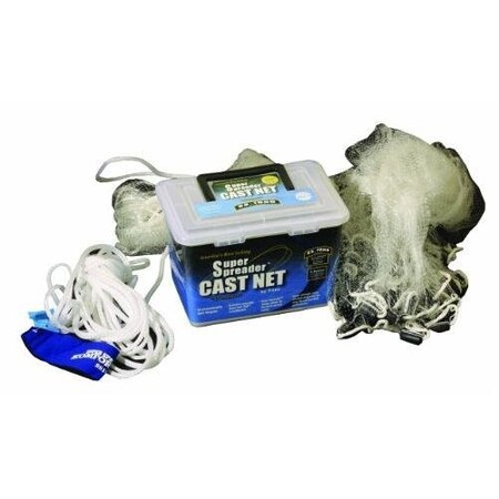 Fitec Ss1000 Super Spreader Cast Net Clear Mono 14 Mesh, 10' Coated Steel 11110